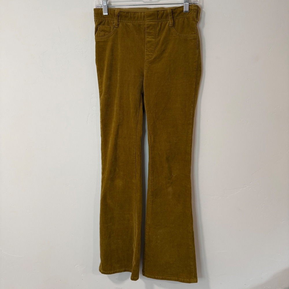 Pilcro Womens The Pull On Icon Corduroy Flare Pants Stretch 26 Mustard Yellow‎